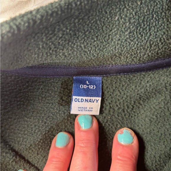 Old Navy 1/4 Zip Pullover Sweater Boys Size 10/12. Green, Style #750892-02 - Picture 4 of 6